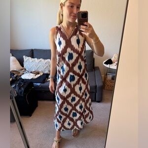 Sleeveless Geometric Maxi Dress